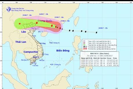 Bão số 6 đổ bộ vào Trung Quốc và suy yếu dần thành áp thấp nhiệt đới