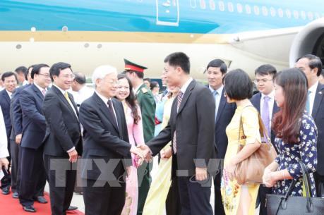 Tổng Bí thư Nguyễn Phú Trọng bắt đầu thăm cấp Nhà nước Cộng hòa Liên bang Myanmar