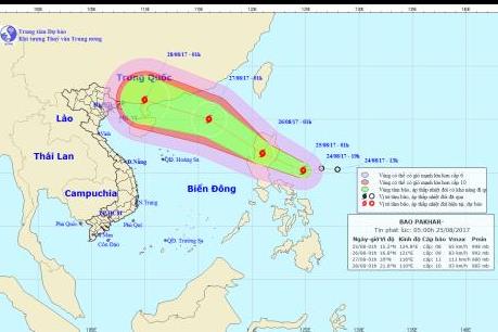 Trung Quốc đưa ra cảnh báo vàng với cơn bão Pakhar