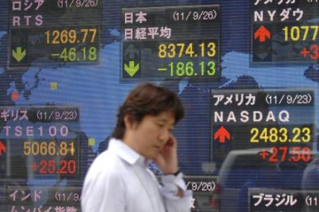 Bản đồ chứng khoán châu Á xen lẫn hai sắc xanh đỏ