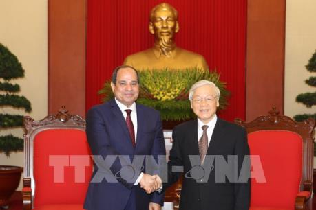 Tổng Bí thư Nguyễn Phú Trọng tiếp Tổng thống Cộng hòa Arab Egypt