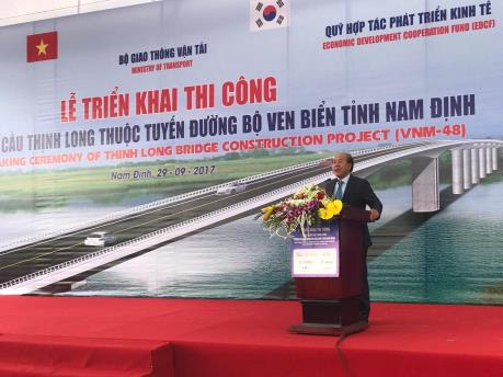 Khởi công cầu Thịnh Long vượt sông Ninh Cơ, Nam Định