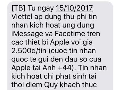 Viettel không phải nhà mạng đầu tiên thu phí kích hoạt iMessage, Facetime