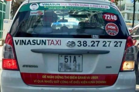 Vinasun cam kết bóc hết decal phản đối Uber và Grab trong ngày 10/10