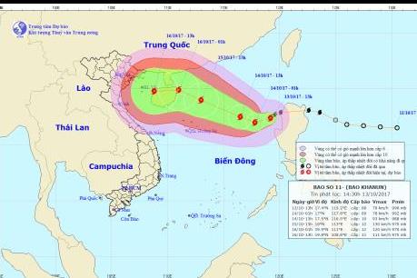 Dự báo thời tiết hôm nay 14/10: Bão số 11 tiếp tục mạnh dần lên