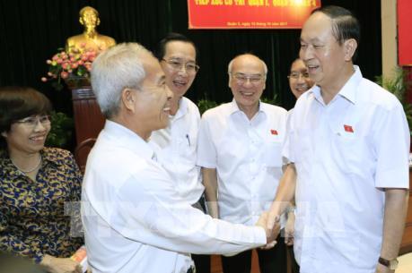 Chủ tịch nước Trần Đại Quang tiếp xúc cử tri Tp. Hồ Chí Minh
