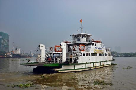 Thi công sửa chữa cầu Tân An: Bố trí 2 chiếc phà trên sông Vàm Cỏ Tây