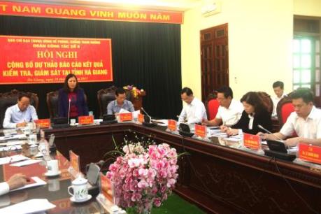 Công bố dự thảo báo cáo kết quả kiểm tra, giám sát phòng, chống tham nhũng tại Hà Giang