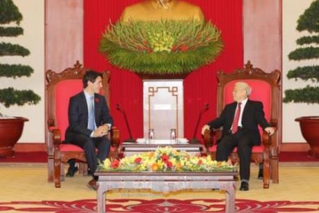 Tổng Bí thư Nguyễn Phú Trọng tiếp Thủ tướng Canada Justin Trudeau