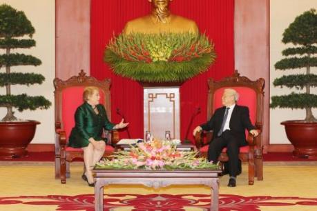 Tổng Bí thư Nguyễn Phú Trọng tiếp Tổng thống Cộng hòa Chile