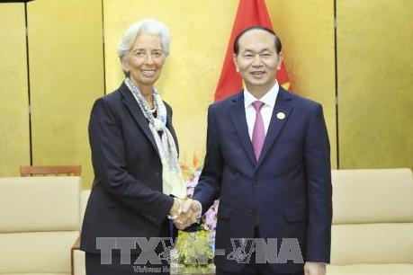 Chủ tịch nước Trần Đại Quang tiếp Tổng Giám đốc IMF Christine Lagarde