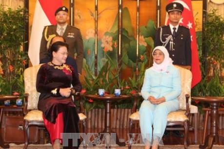 Chủ tịch Quốc hội Nguyễn Thị Kim Ngân hội kiến Tổng thống Singapore Halimah Jacob
