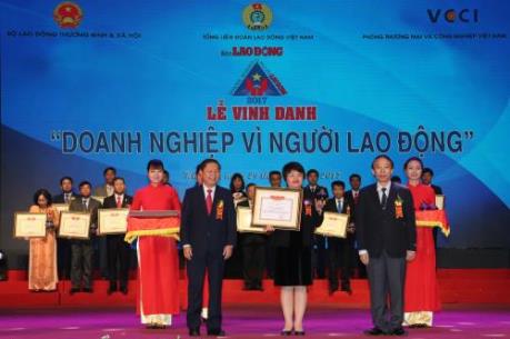 BIDV xuất sắc nhận giải thưởng “Doanh nghiệp vì Người lao động” năm 2017
