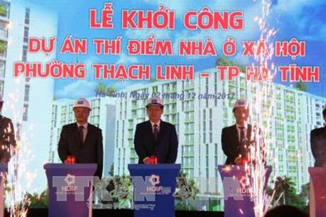 Phó Thủ tướng Vương Đình Huệ phát lệnh khởi công dự án thí điểm nhà ở xã hội tại Hà Tĩnh