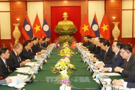 Tổng Bí thư Nguyễn Phú Trọng hội đàm với Tổng Bí thư, Chủ tịch nước Lào