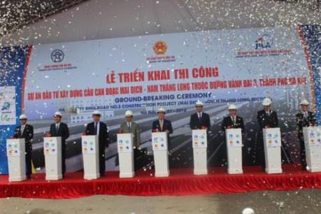 Khởi công xây cầu cạn vành đai 3 Hà Nội đoạn Mai Dịch-cầu Thăng Long