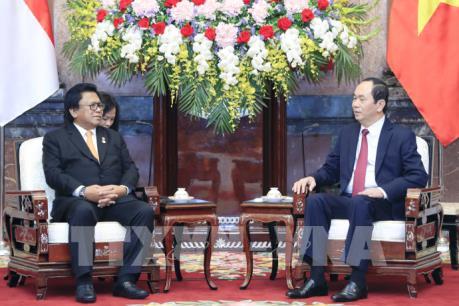 Chủ tịch nước Trần Đại Quang tiếp Chủ tịch Thượng viện Indonesia
