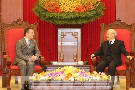 Tổng Bí thư Nguyễn Phú Trọng tiếp Đại sứ Pháp Bertrand Lortholary