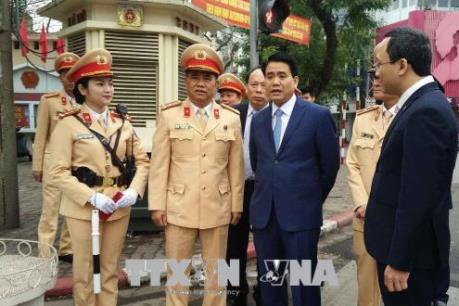 Hà Nội: Ra quân bảo đảm trật tự an toàn giao thông đầu năm 2018