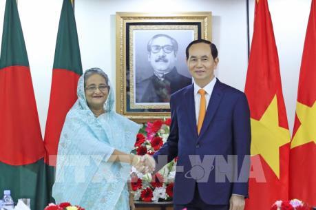 Chủ tịch nước Trần Đại Quang hội đàm với Thủ tướng Bangladesh Sheikh Hasina