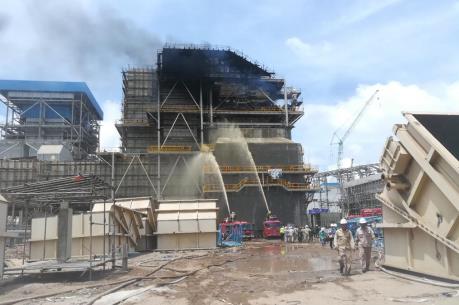 Đã khống chế đám cháy tại công trường Nhà máy điện Duyên Hải 3 mở rộng