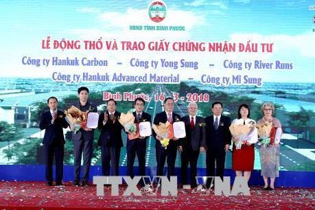 Năm dự án vốn đầu tư nước ngoài đồng loạt khởi công tại Bình Phước