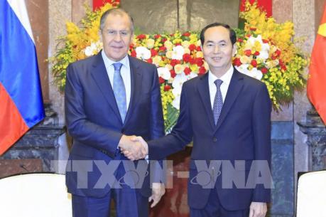 Chủ tịch nước Trần Đại Quang tiếp Bộ trưởng Ngoại giao Liên bang Nga