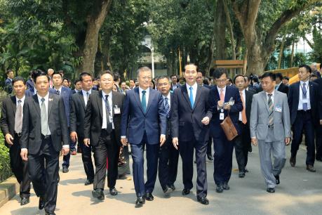 Chủ tịch nước Trần Đại Quang hội đàm với Tổng thống Hàn Quốc Moon Jae-in