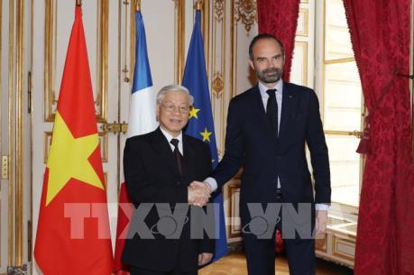 Tổng Bí thư Nguyễn Phú Trọng hội kiến Thủ tướng Pháp Édouard Philippe