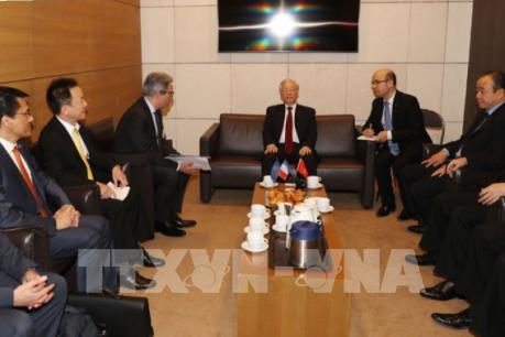 Tổng Bí thư Nguyễn Phú Trọng gặp các doanh nghiệp hàng đầu của Pháp