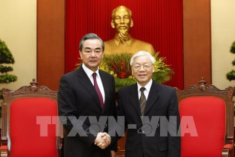 Tổng Bí thư Nguyễn Phú Trọng tiếp Bộ trưởng Ngoại giao Trung Quốc Vương Nghị