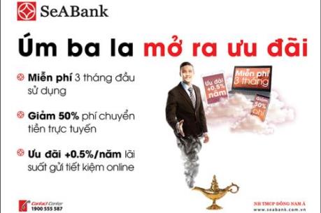 SeABank ưu đãi lớn dành cho khách hàng sử dụng SeANet 