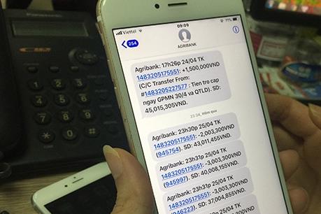 Agribank thông tin về một số tài khoản thẻ bị trừ tiền