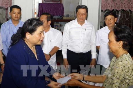 Phó Chủ tịch Thường trực Quốc hội Tòng Thị Phóng khảo sát sạt lở ở quận Ô Môn, Cần Thơ