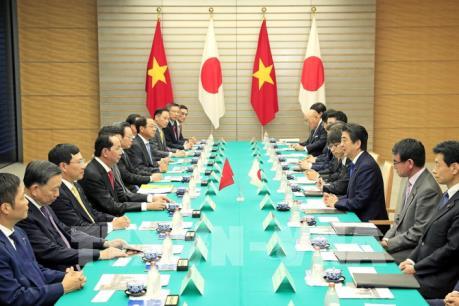 Chủ tịch nước Trần Đại Quang hội đàm với Thủ tướng Nhật Bản Shinzo Abe