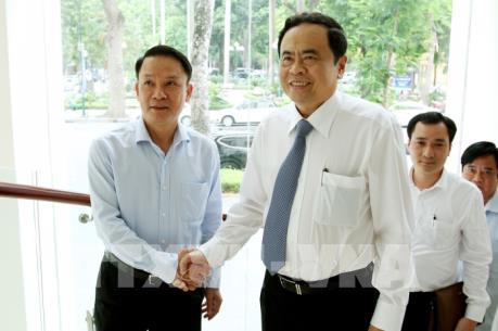 Chủ tịch Uỷ ban Trung ương MTTQ Trần Thanh Mẫn thăm, chúc mừng TTXVN nhân dịp 21/6