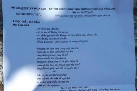 Đề thi môn ngữ văn kỳ thi THPT quốc gia 2018