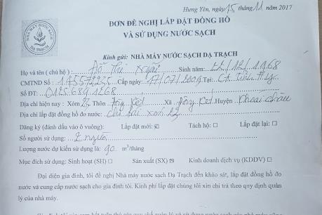 Việc thu tiền đấu nối đồng hồ đo nước sạch ở xã Đông Kết không trái luật