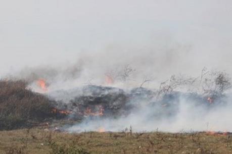 Cháy bãi rác ở xã Hưng Đông, thành phố Vinh