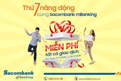 Sacombank miễn phí giao dịch qua mBanking