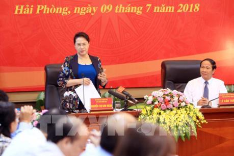 Chủ tịch Quốc hội Nguyễn Thị Kim Ngân thăm và làm việc tại Hải Phòng