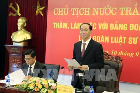 Chủ tịch nước Trần Đại Quang làm việc với Liên đoàn Luật sư Việt Nam