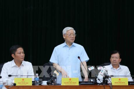 Tổng Bí thư Nguyễn Phú Trọng làm việc với Ban Cán sự Đảng Bộ Công Thương