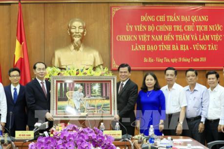 Chủ tịch nước Trần Đại Quang làm việc với lãnh đạo chủ chốt tỉnh Bà Rịa - Vũng Tàu
