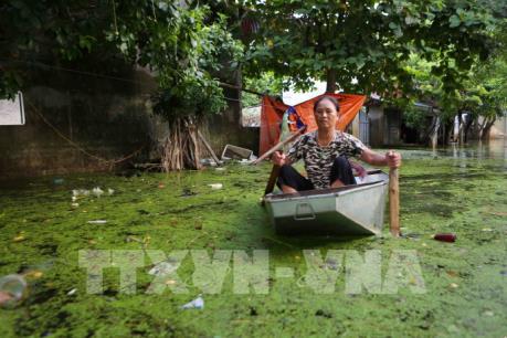 Ô nhiễm môi trường nghiêm trọng ở Chương Mỹ sau đợt lũ kéo dài