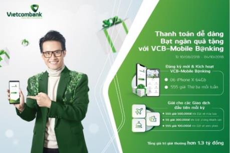 Cơ hội sở hữu Iphone X 64Gb khi đăng ký và sử dụng VCB – Mobile B@nking