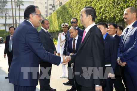 Chủ tịch nước Trần Đại Quang hội kiến với Thủ tướng Ai Cập Mostafa Madbouly