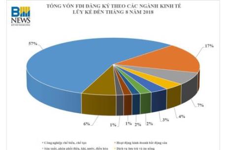 Cơ cấu FDI đầu tư tại Việt Nam 30 năm qua