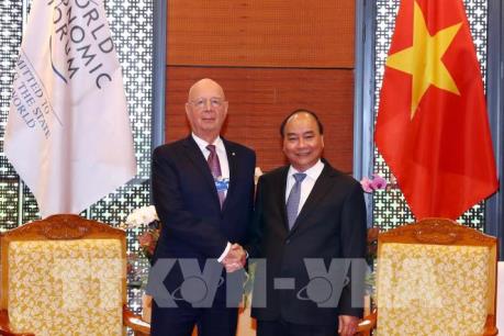 WEF ASEAN 2018: Thủ tướng tiếp Chủ tịch điều hành Diễn đàn Kinh tế thế giới
