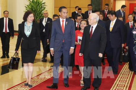 Tổng Bí thư tiếp Tổng thống nước Cộng hòa Indonesia Joko Widodo
